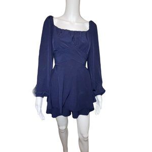 Navy Blue ruffled romper, size Medium